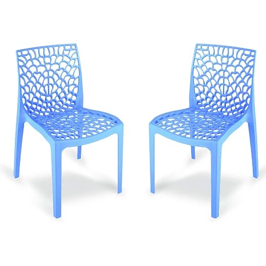 Outdoor Plastic Chair Set of 2 - Blue