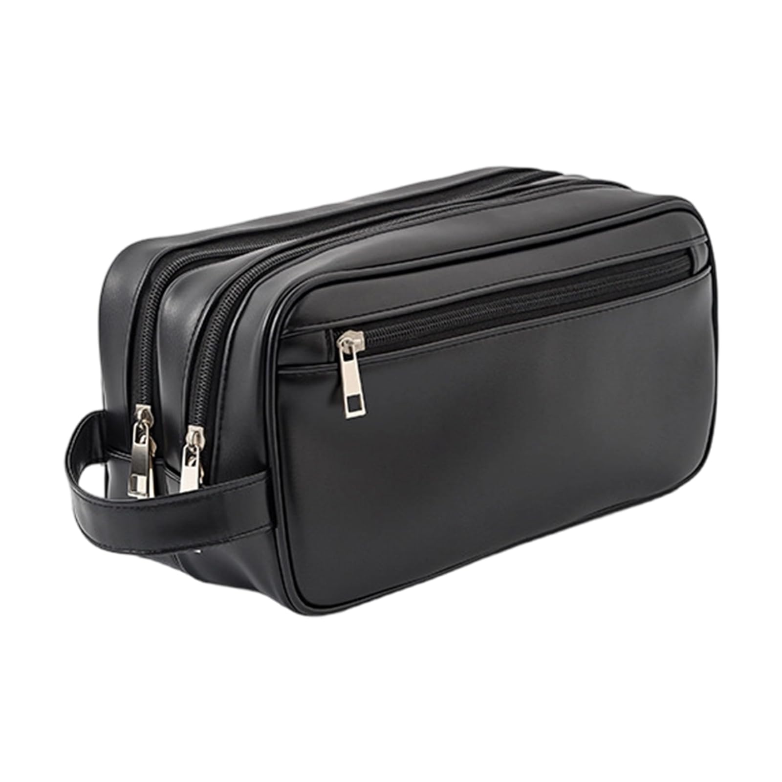 alloneslife Organized Compartment Men ' s Cosmetic Bag Double Layer Waterproof PU Spacious for Travel Portable Toiletry Case Waterproof Toiletry Bag