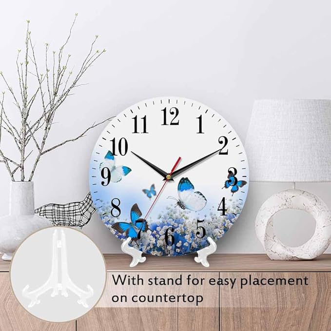 Reloj de pared Mxocom ramo de flores 10 pulgadas Analógico miniatura 4