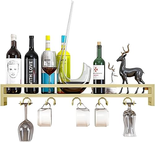 Estante de vino montado en la pared, moderno estante colgante de metal para botellas de vino, estante para copas de vino, estante de exhibición con