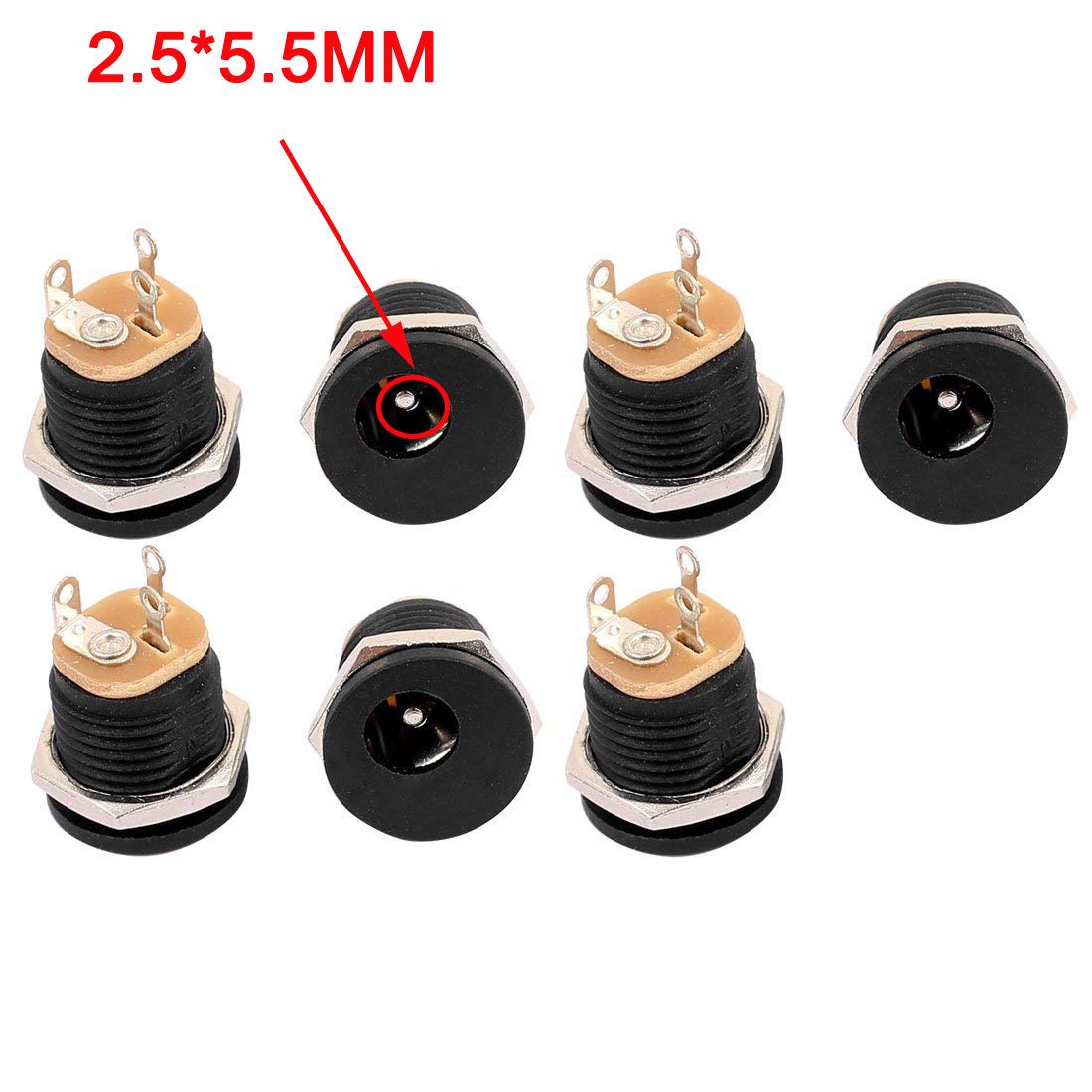 Lot De 10 Prises DC Femelle 5.5mm X 2.1mm à Souder - Connecteur Alimentation 2 Broches - Pour électronique, Ordinateurs, TV