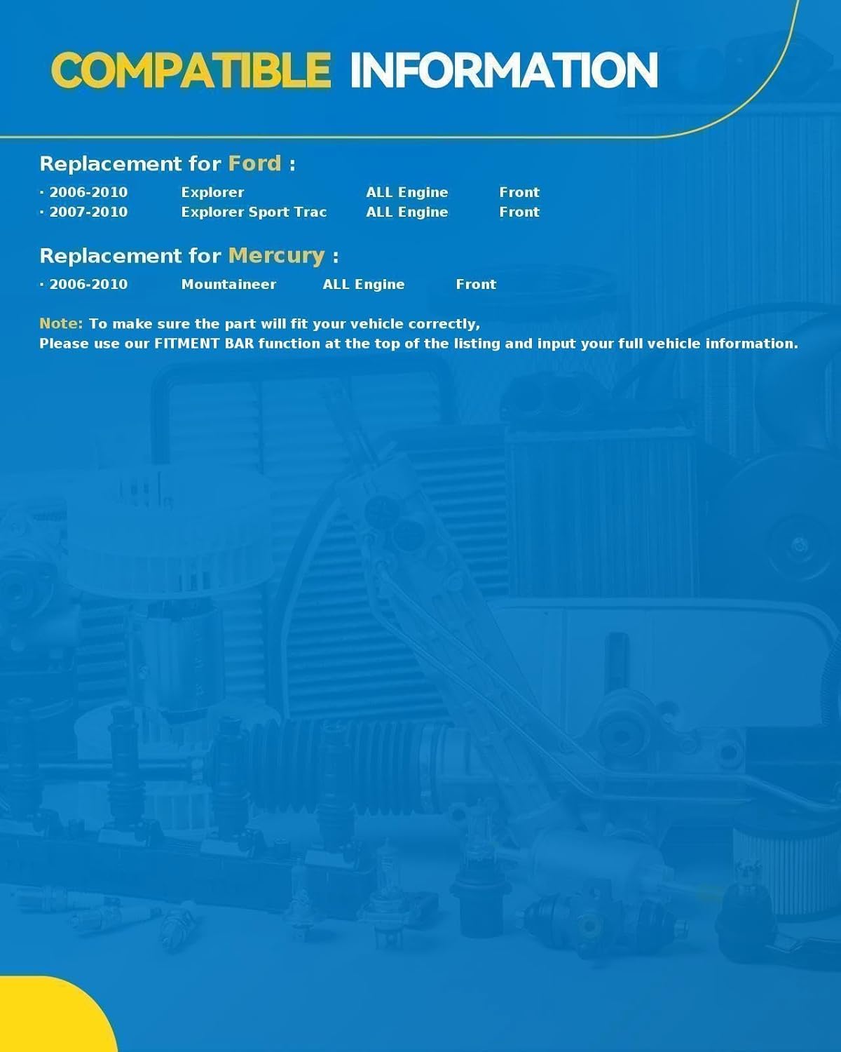 PHILTOP Front Wheel Hub Bearings for 2006-2010 Explorer, 2007-2010 Explorer Sport Trac, 2006-2010 Mountaineer, 515078 Hub Assembly w/ABS 5 Lugs