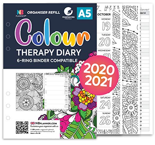 NBplanner 2020-2021 Agenda scolaire avec 6 anneaux de recharge compatible Filofax A5