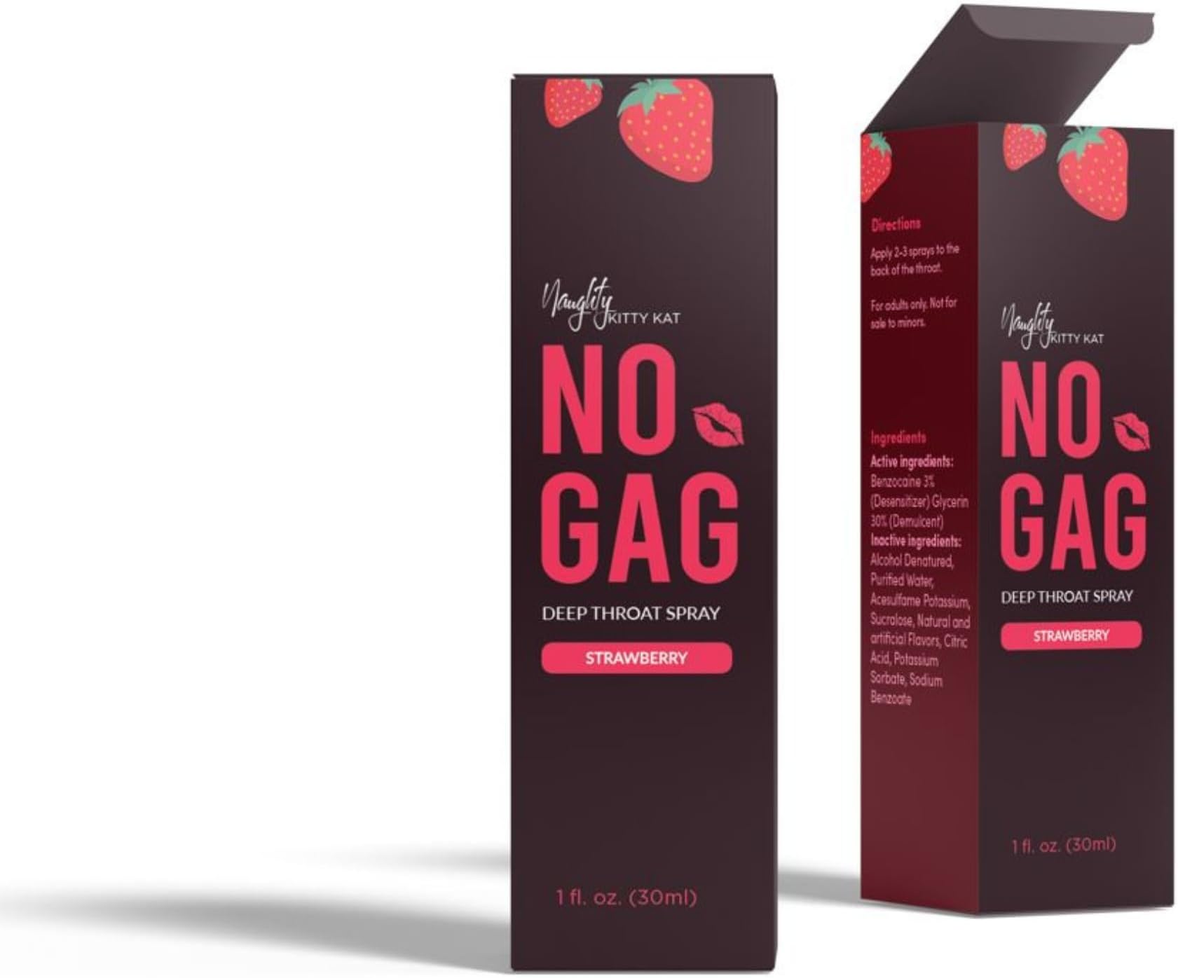 Deep Throat Spray | No Gag Sweet Strawberry | Mild Numbing Throat Spray for Deep Throating 1oz Precise Spray Nozzle | Travel Friendly Easy to Apply | Made in USA