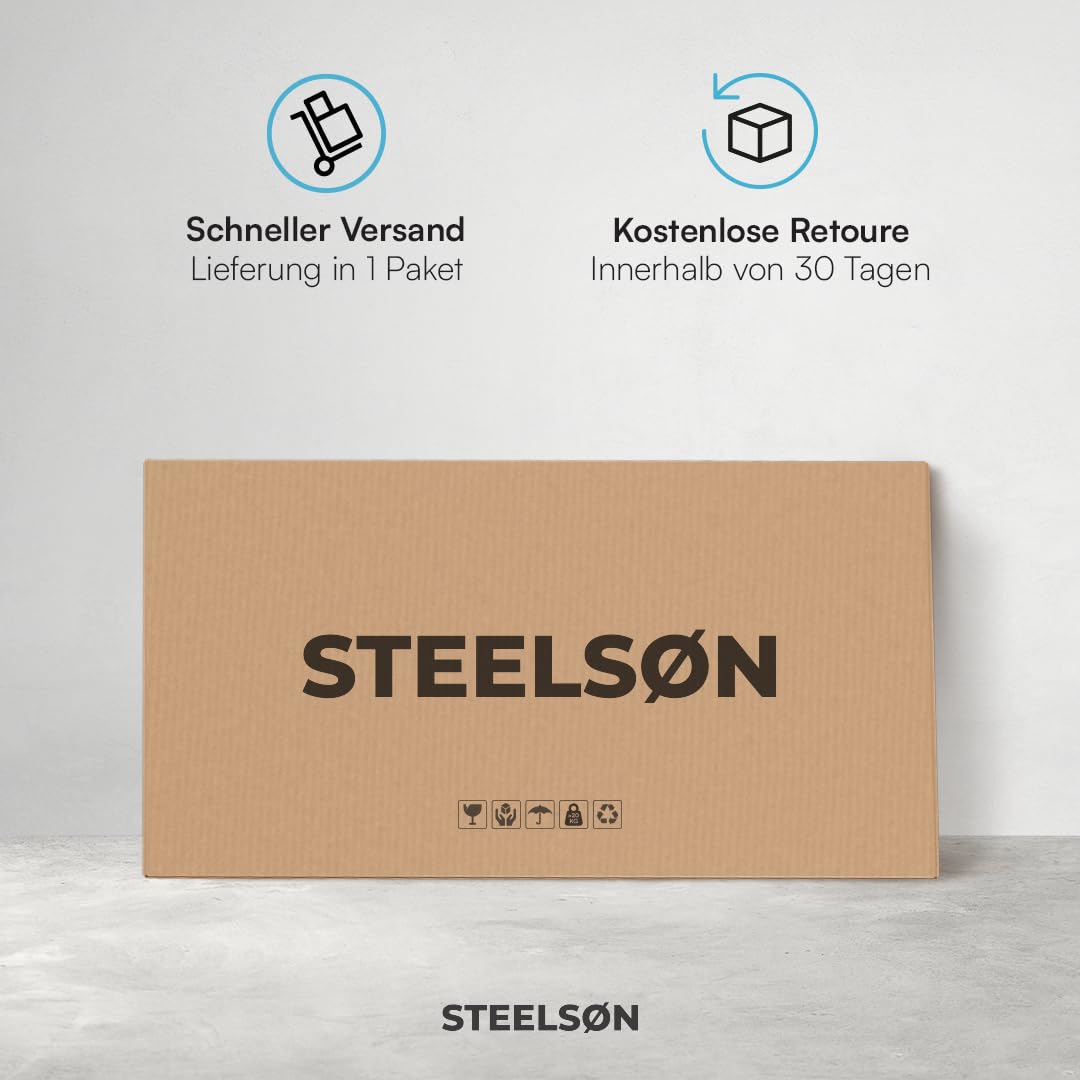 STEELSØN Dorado Gartenbox aus verzinktem Metall 350 Liter – Outdoor Box wasserdicht Anthrazit – Auflagenbox abschließbar mit klappbarem Deckel – Aufbewahrungsbox Garten/Balkon/Terrasse 120x62x63 cm