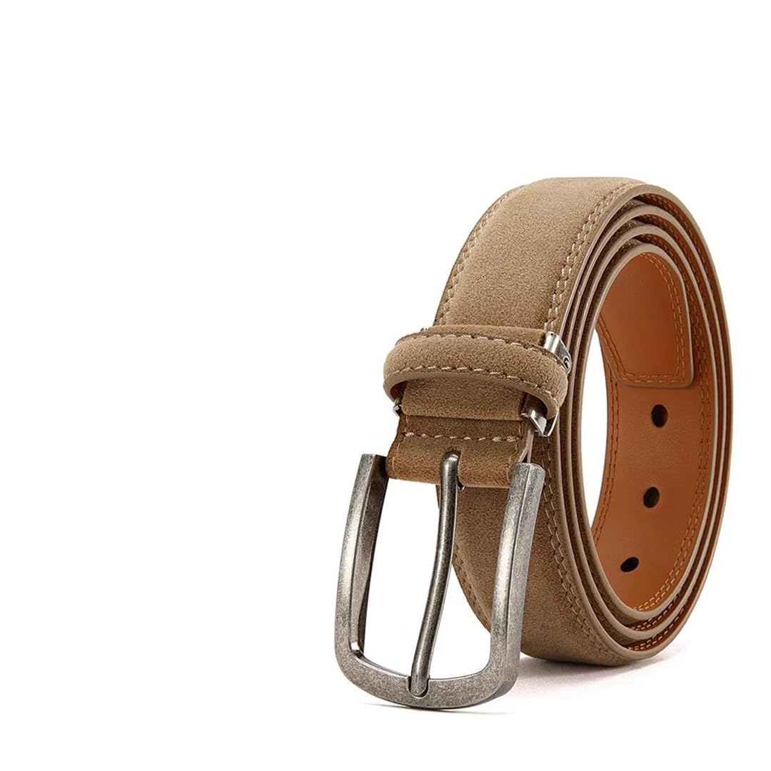 Yeuyyben Cinturón de piel sintética para hombre con hebilla de metal y hebilla automática, ajustable, estilo casual