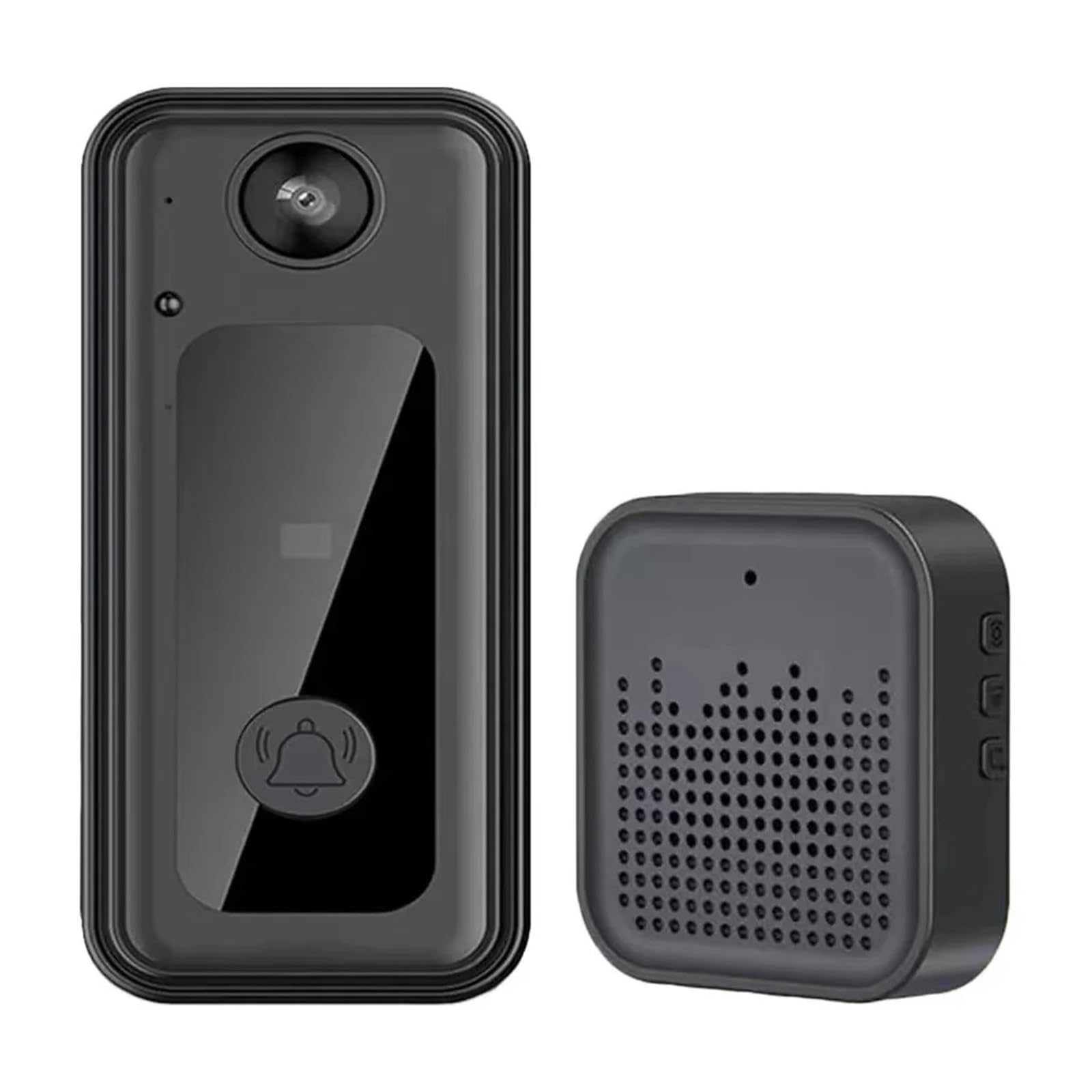 Timbre inalámbrico WiFi Resistente al Agua con videoportero HD y cámara for casa Inteligente. Vista Amplia(Set B)