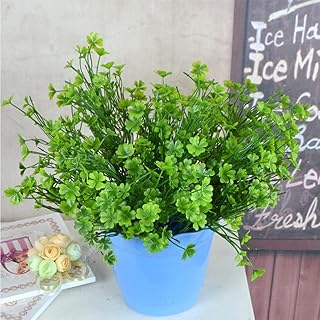 Abaodam Artificial Four Leaf Clover Plastic Greenery Plants Flowers Arrangement Vase Filler Four Leaf Clover Decoration for Wedding St. Patricks Day Favors