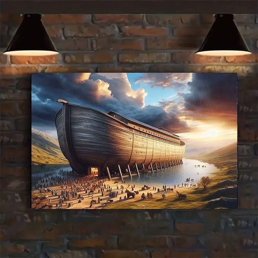 Arche de bateau dans le désert affiche moderne pour habiller un grand mur vide 60x90