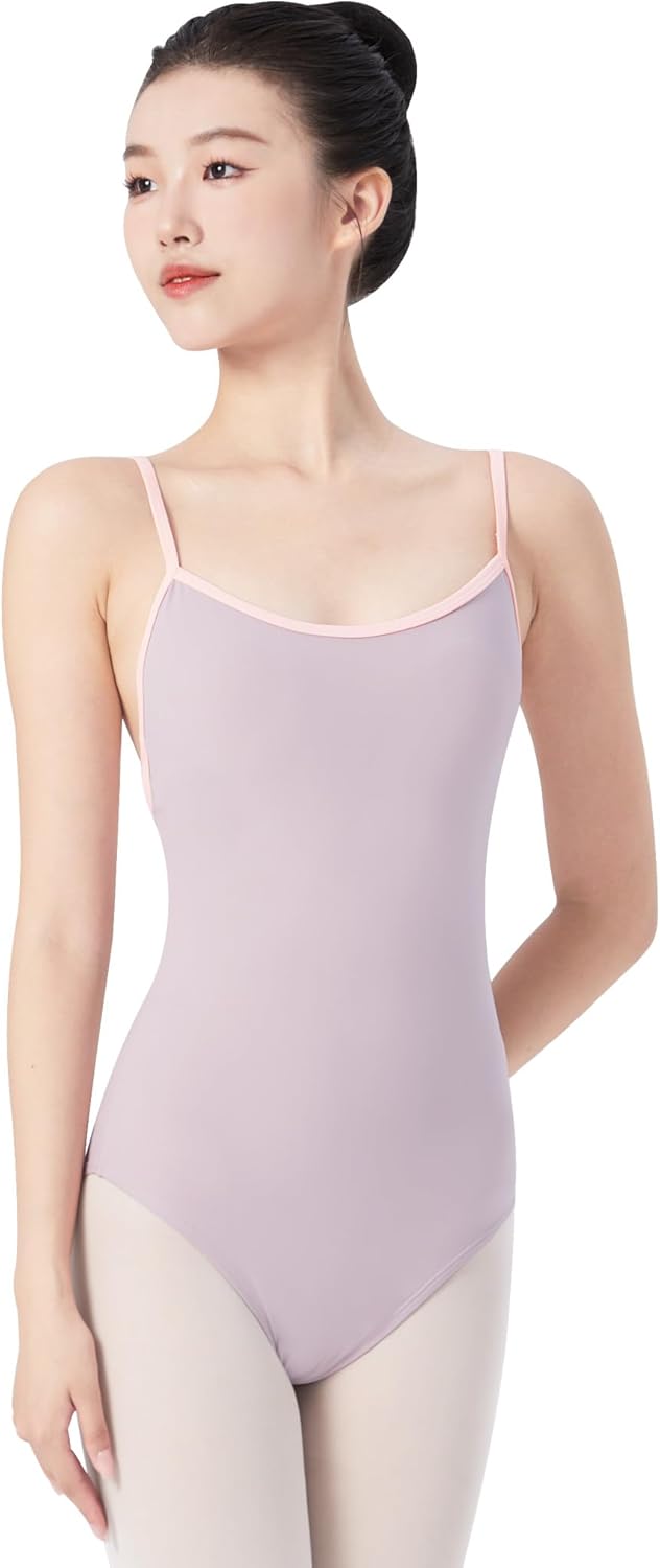 Women's Camisole Ballet Dance Leotards for Adult Gymnastics Bodysuit with Lining