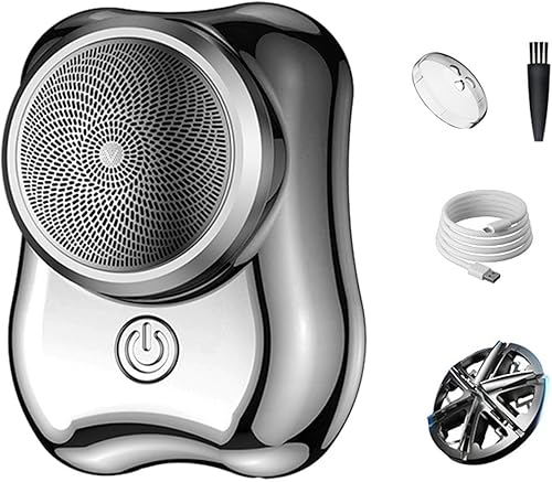 Mini afeitadora eléctrica para hombre, mini maquinilla de afeitar eléctrica personal de metal de PVC, afeitadora portátil de pelo facial para