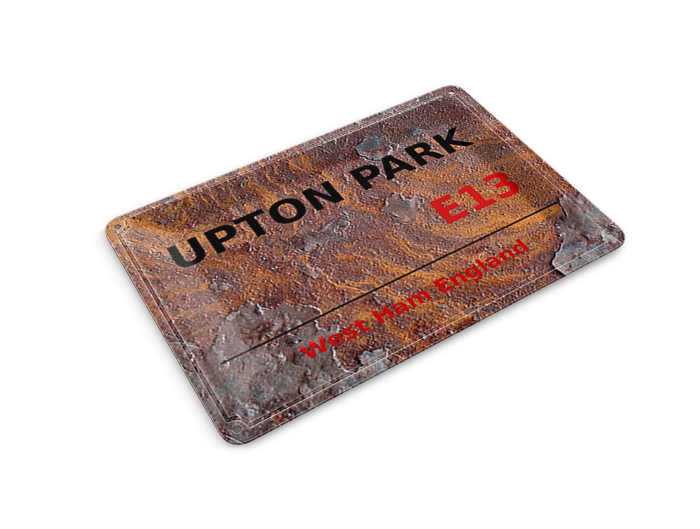 Femer Tin Postcard England 14 x 10 cm West Ham Upton Park E13 Metal Decorative Sign