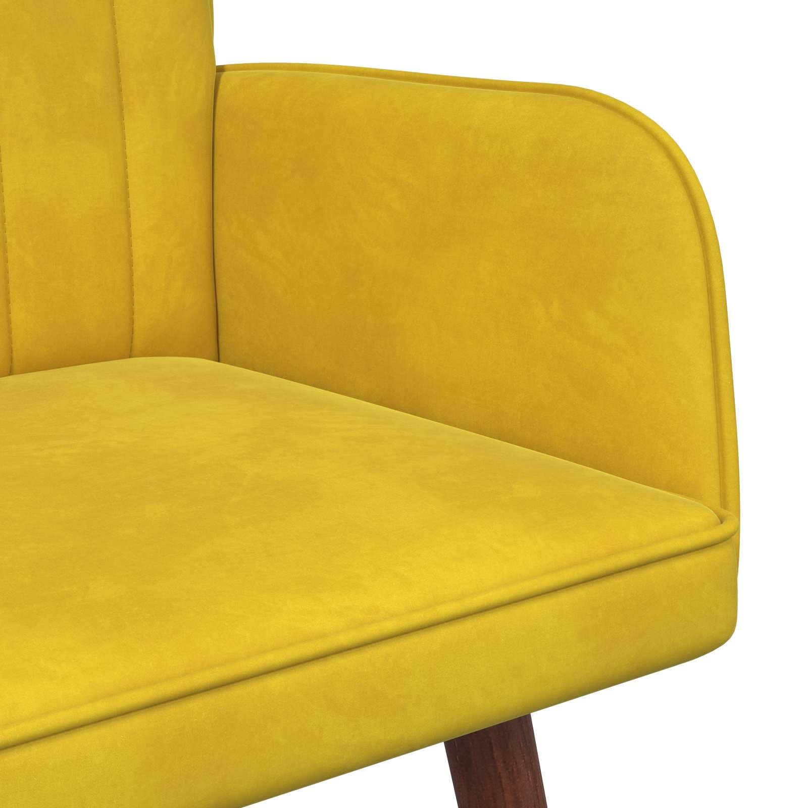 vidaXL Zweisitzer Sofa Gelb 115 x 61 x 87 cm Samt, Moderner Samt-Loveseat, robuster 2-Sitzer, ergonomische Couch, platzsparend für schicke Wohnzimmermöbel