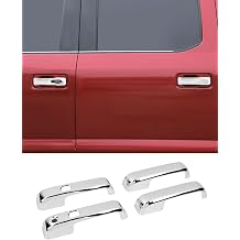 4pcs Chrome Exterior Door Handle Covers Decor Trim with Smart Key Cutout Compatible with Ford F-150 4DR 2015-2020 Accessories Car Outside Door Handle Protection Shell