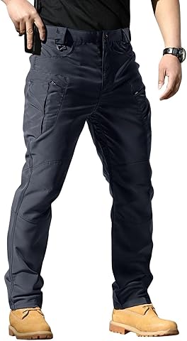 Pantalones cargo de trabajo para hombre, tácticos, pantalones de combate duraderos de pierna recta, pantalones de trabajo con múltiples bolsillos, construcción clásica, pantalones de entrenamiento de