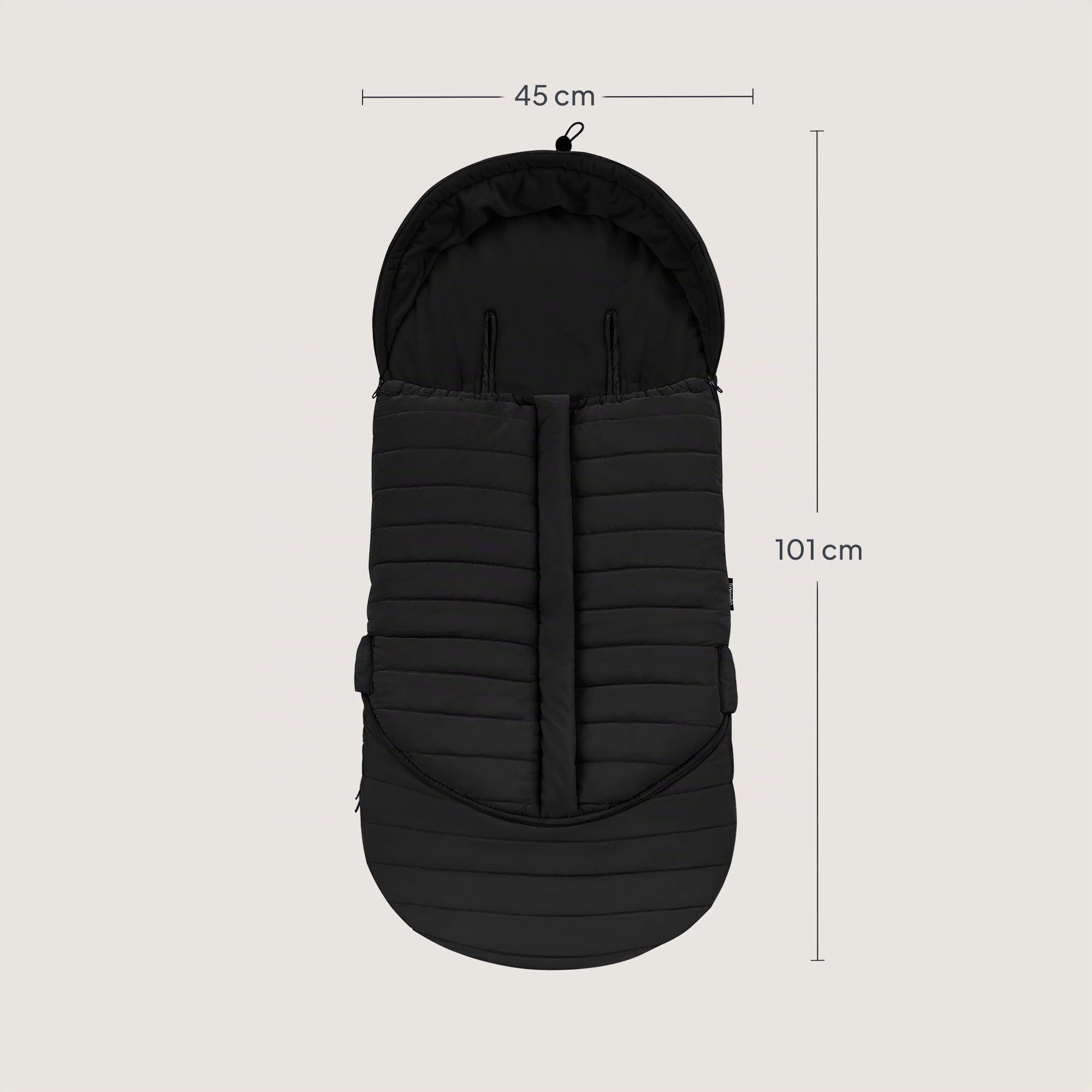 LIONELO Oli Sacco a Pelo Invernale Universale per Passeggino e Navicella | Impermeabile, Caldo, Imbottitura Anallergica, Aperture per Cinture a 5 Punti, Cerniera, Lavabile in Lavatrice, 101 x 45 cm