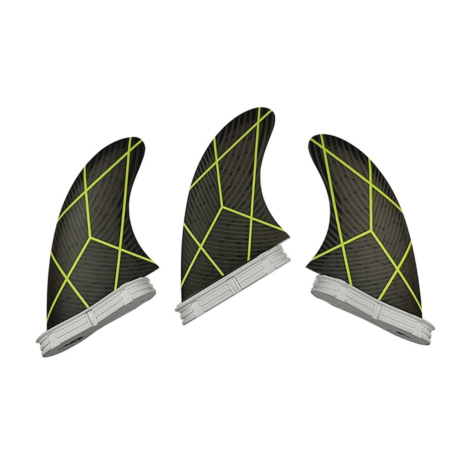 Thruster Surfboard Fins for De Surf 3pcs Paddle Surfing Swim for Paddle Board(Double Tabs 2 L BK)