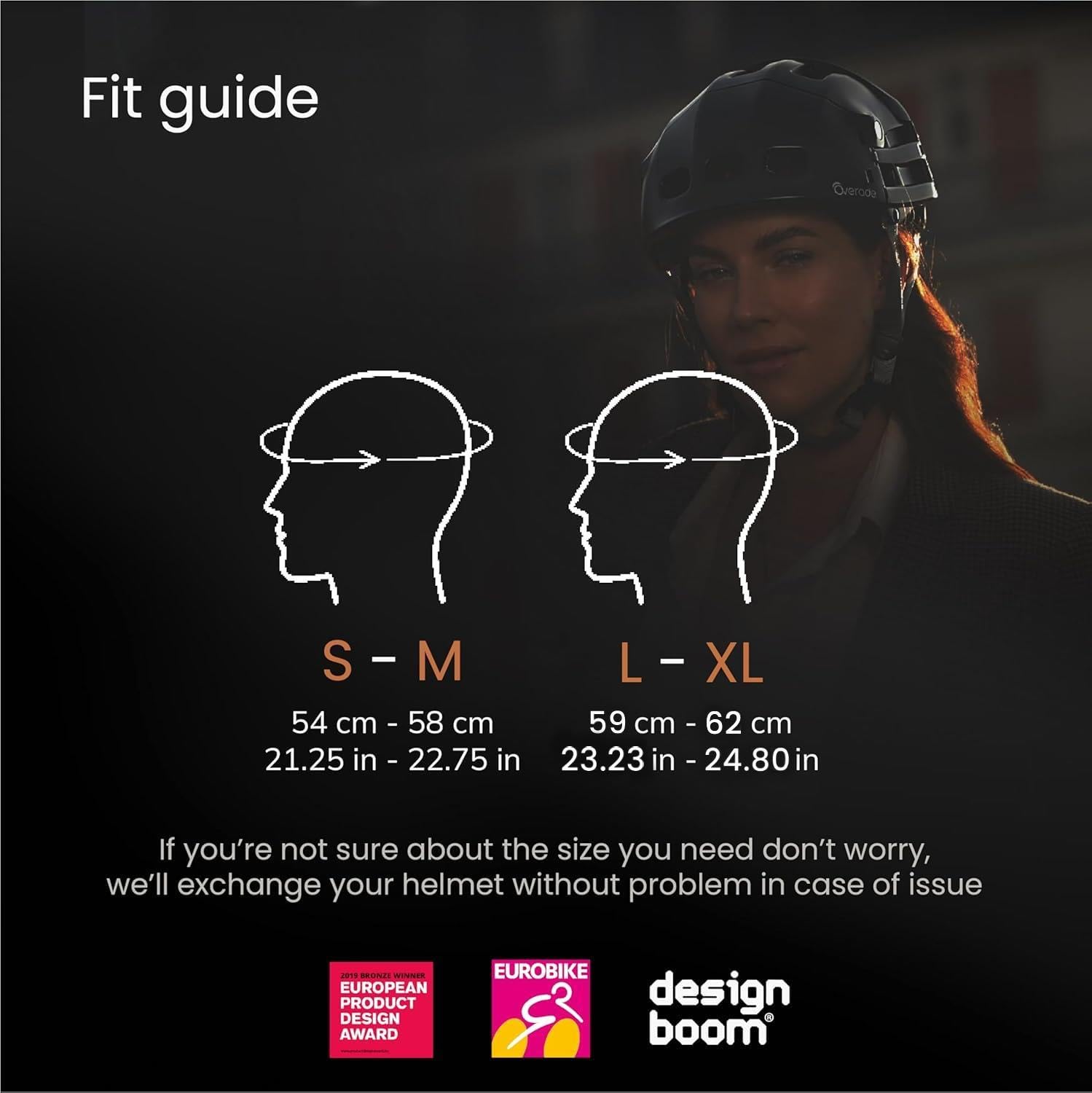 Overade Innovation - Casco pieghevole Plixi per bici, scooter, roller, certificato CE EN1078, protegge come un casco convenzionale, volume diviso in 3 misure