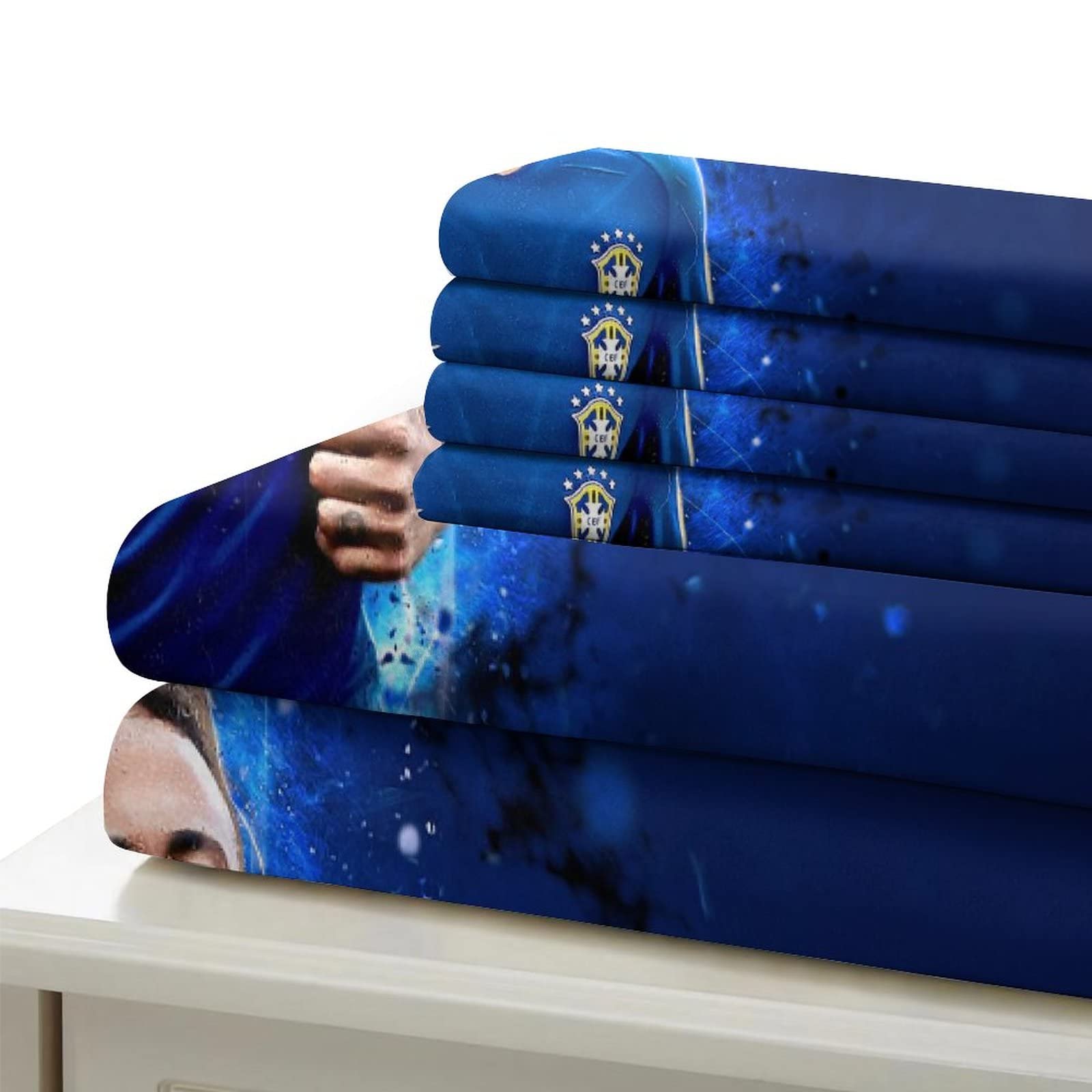 Parure De Lit 3D Neymar En Microfibre - Housse De Couette 220x240 Cm King Avec 2 Taies D'Oreiller - 3