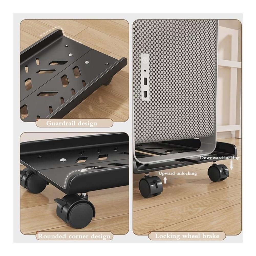 Stojak pod komputer Adjustable CPU Stand with 4 Wheels for PC Case Under Desk Holder Akcesoria komputerowe