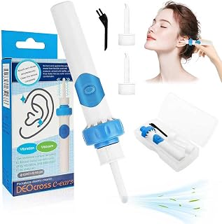 Shinybox Limpiador de Oidos, Earwax Sucker con 2 Cabezales de Repuesto Lavables, Removedor de Cera para Oídos, Aspirador de Cerumen, Adecuado para Niños y Personas