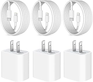 iPhone Charger Super Fast Charging [MFi Certified] iPad Charger 20W PD USB C Wall Charger 3-Pack 6FT Fast Charging Cable Compatible with iPhone14/14 Pro Max/13/13Pro/12/12 Pro/11/11Pro/XS,iPad