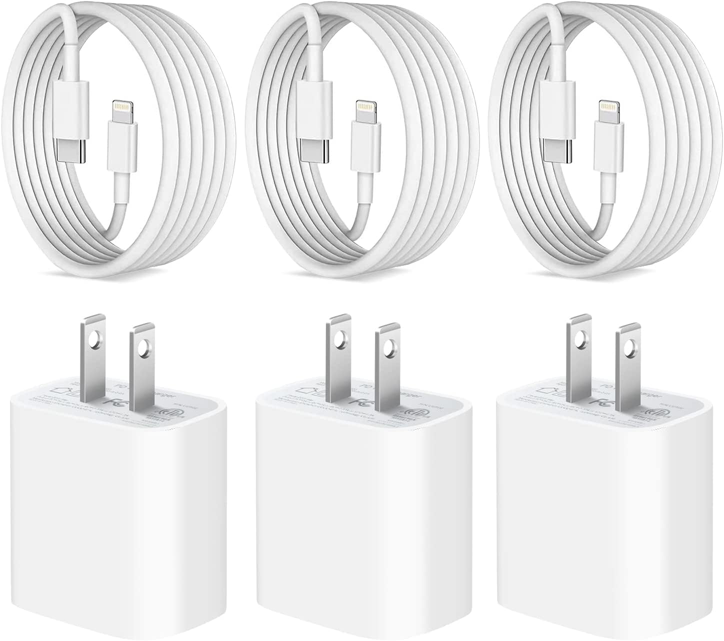 iPhone Charger Fast Charger [Apple MFi Certified] 3 Pack Apple Type C ...