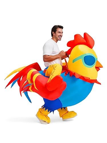 Thuodo Inflatable Chicken Costume for Adult Rooster Blow Up Costume Funny Halloween Cosplay for Men Women