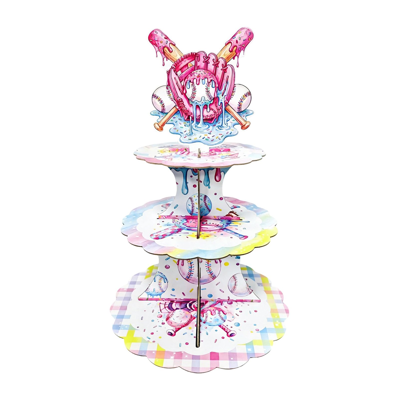 Jazuaiao Themed Cake Display Tower Great for Game Day Gatherings and Sweet Food Presentation Paper Dessert Stand
