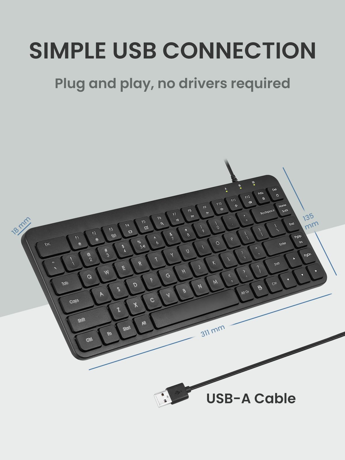 Amazon | Perixx PERIBOARD-414U 有線USBミニキーボード、コンパクト