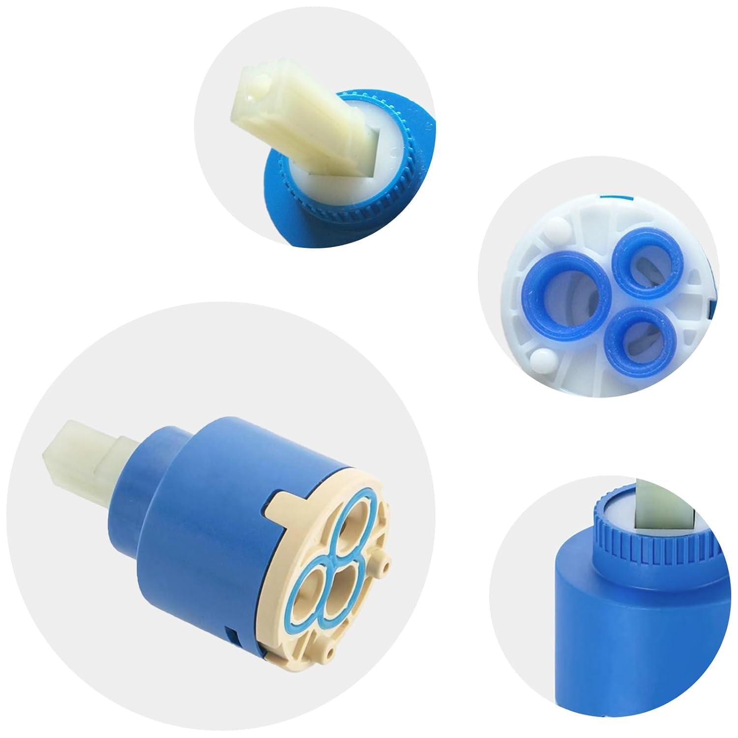 2 Piezas Cartucho Cerámico 35mm - Cartucho Universal para Grifo Monomando de Cocina, Lavabo y Ducha - Repuesto de Recambio para Grifería