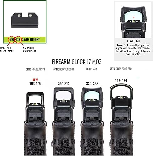 Miniatura 5 de Night Fision Optics Ready Stealth .290-.313 - Juego de visión nocturna compatible con Glock 171934 diseñado para cotestigos inferiores 13 con