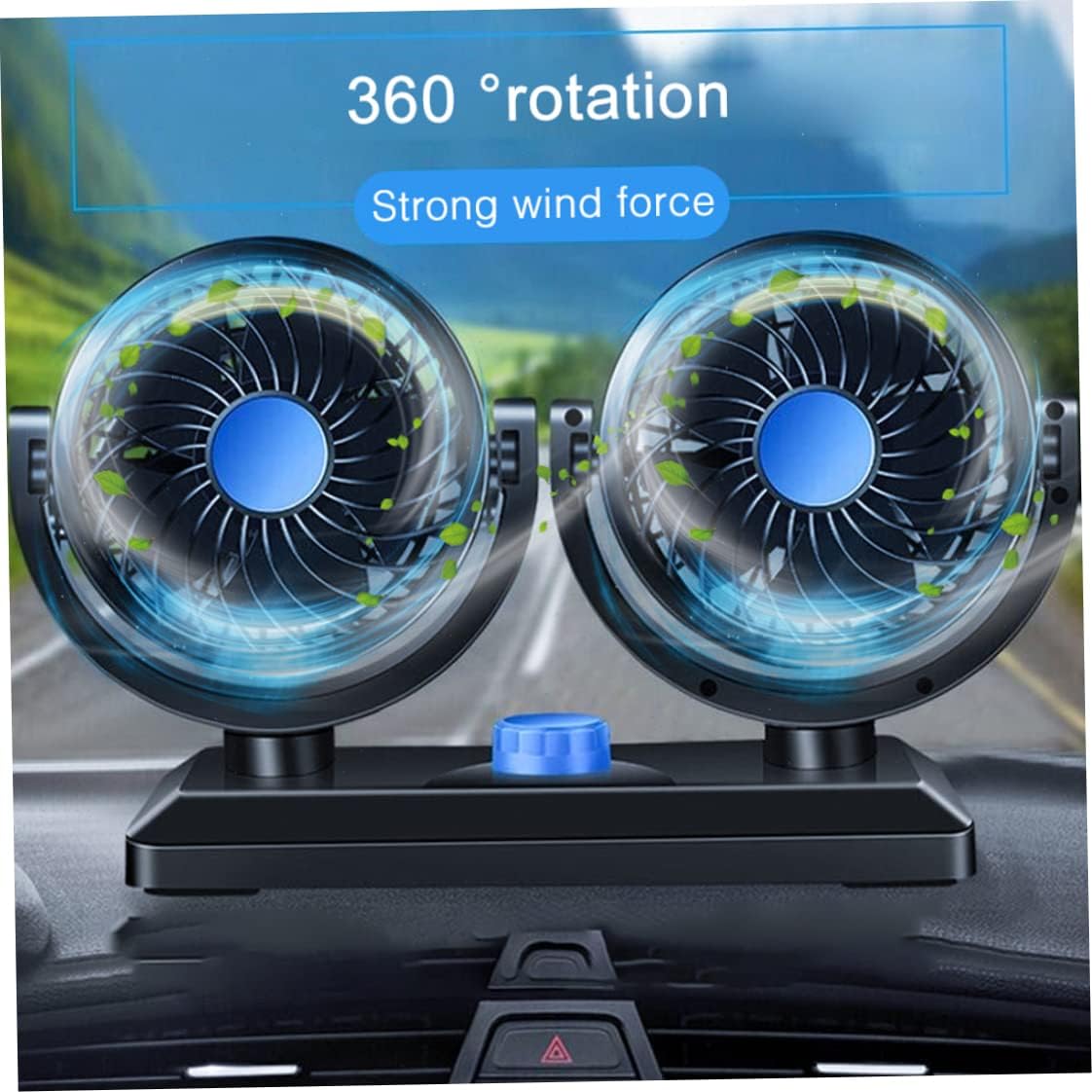 Car Fans Dual Head Electric Cooling Air Fan Portable Car Seat Fan for SUV RV Vehicles Boat Golf Cart Cooling Fans : Electronics