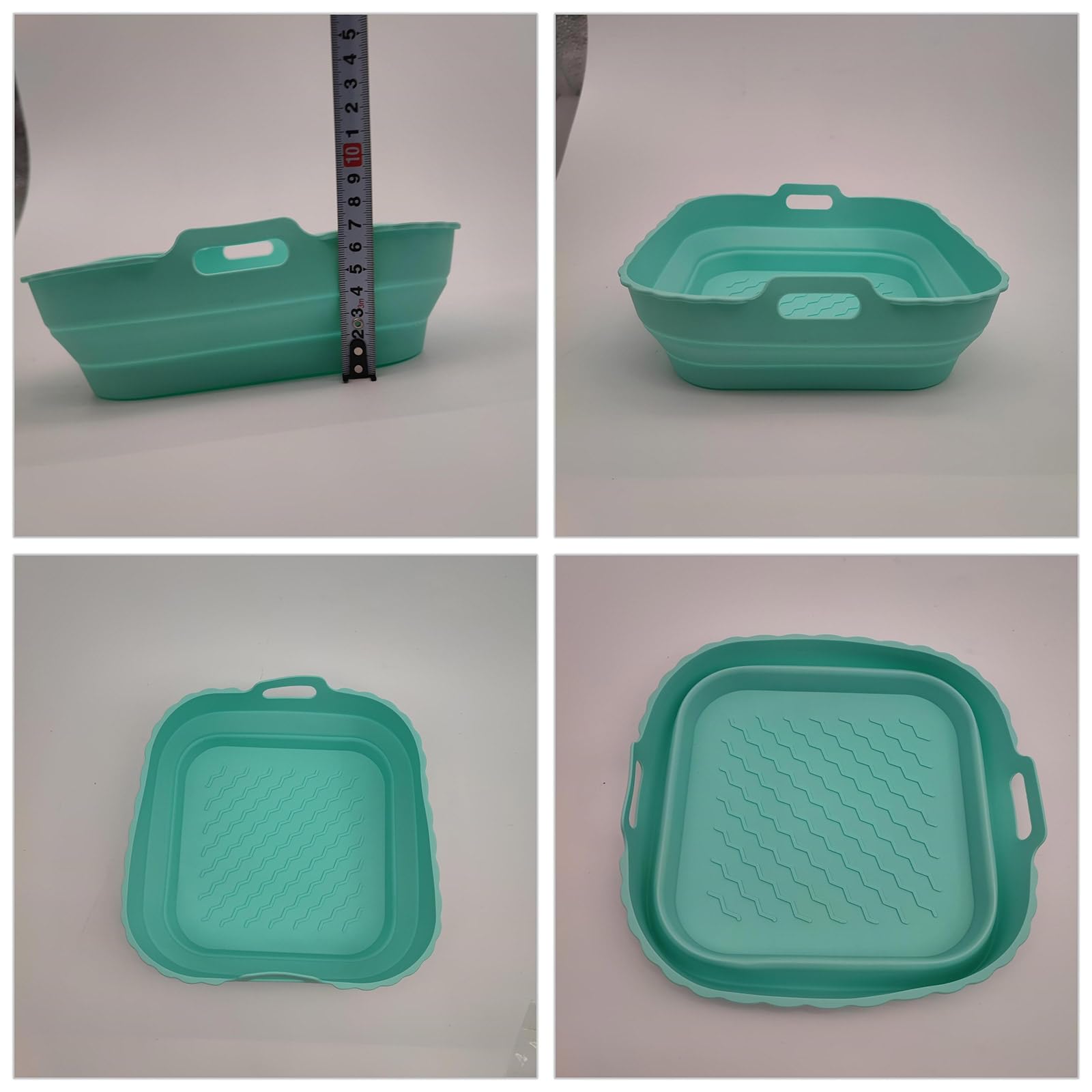 GrayGray Wiederverwendbare Silikon-Einlagen Für Luftfritteuse – 2 Stück, Quadratisch, Für 4–7 QT – Spülmaschinenfest
