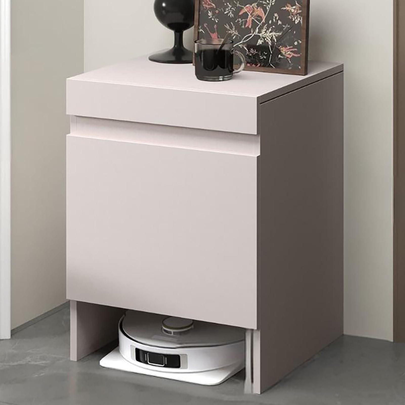 Armadio Porta Robot Aspirapolvere, Ripostiglio Nascosto per Ingresso o Soggiorno, Organizzatore per Ufficio Domestico, Sala da Pranzo e Cucina, Facile da Mantenere