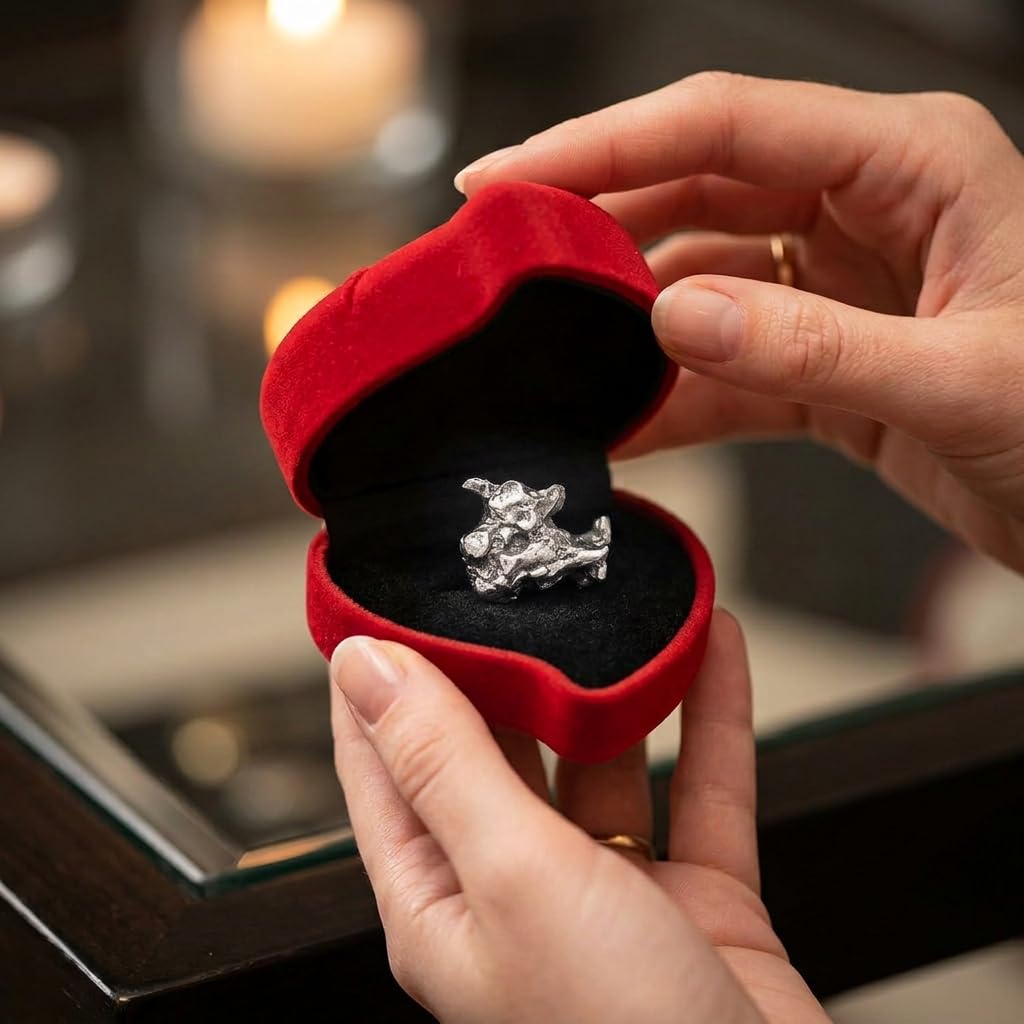 Makai Stella Cadente In Meteorite Autentica Con Certificato Di Autenticità Confezione Regalo Biglietto Individuale Personalizzabile Con Dedica (Scatola A Cuore Con Certificato Personalizzabile)