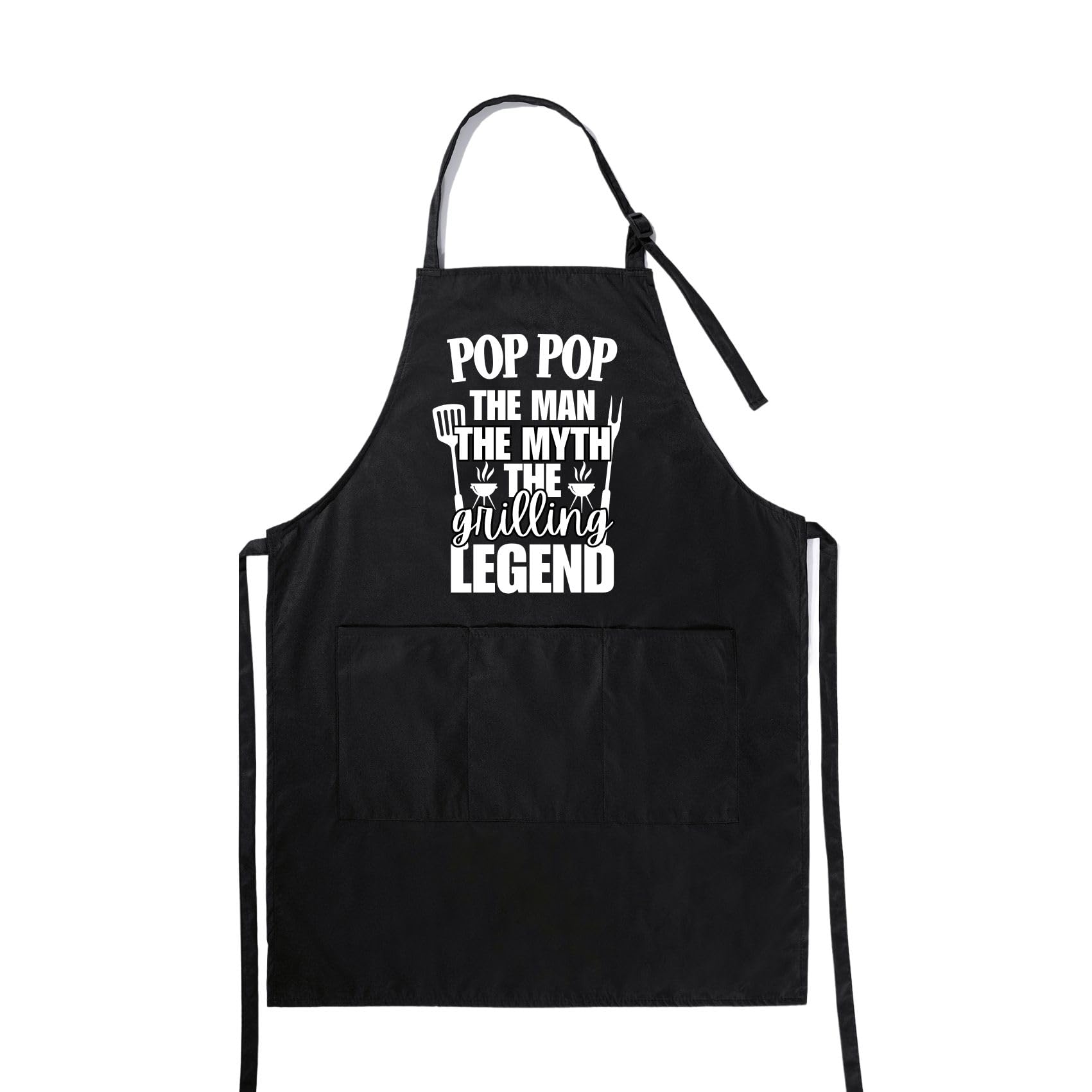 InnoBeta Pop Pop Gifts, Grandpa Apron with Pocket and Adjustable Neck Strap, Kitchen Cooking Cute Apron, Birthday, Christmas, Grandpa Kitchen Gift