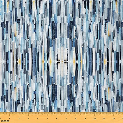 Premium Ombre Water-Resistant Fabric - Stylish Gradient Upholstery for Modern DIY Projects – 3 Yards of Versatile Blue Watercolor Design for Indoor & Outdoor Use