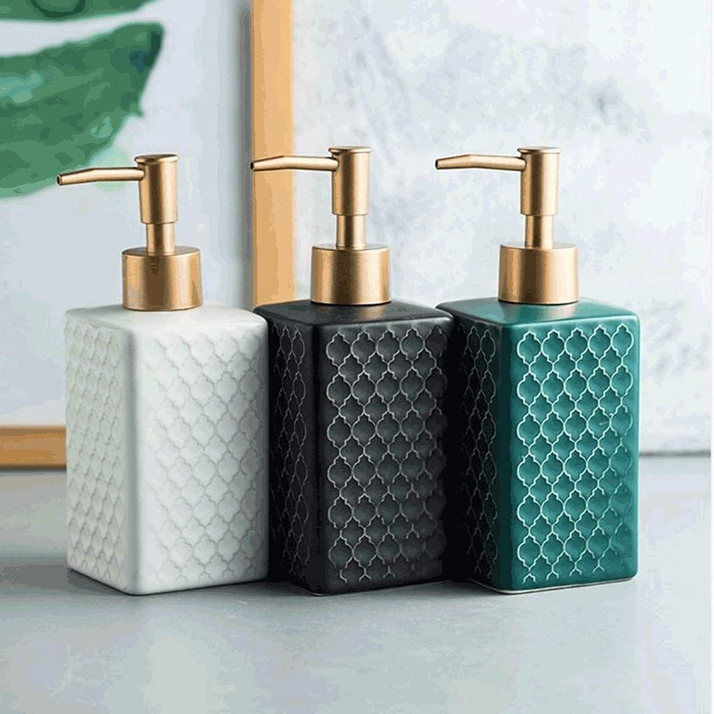 Soap Dispensers Soap Dispenser with Plastic Pump Refillable Liquid Soap Pump Bottle Shower Pump Lotion Dispenser-12.7Oz/3Colors for Kitchen Bathroom,White