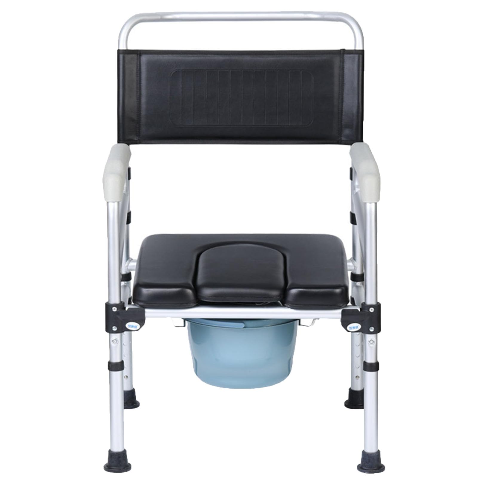 Commode, Transport Chair, for Handicap, Elderly, Injured Or Disabled, Adjustable 3 in 1 Commode Chair for Toilet with Arms, 350 Lb. Weight Capacity,Toilet Chair Over Toilet, Black