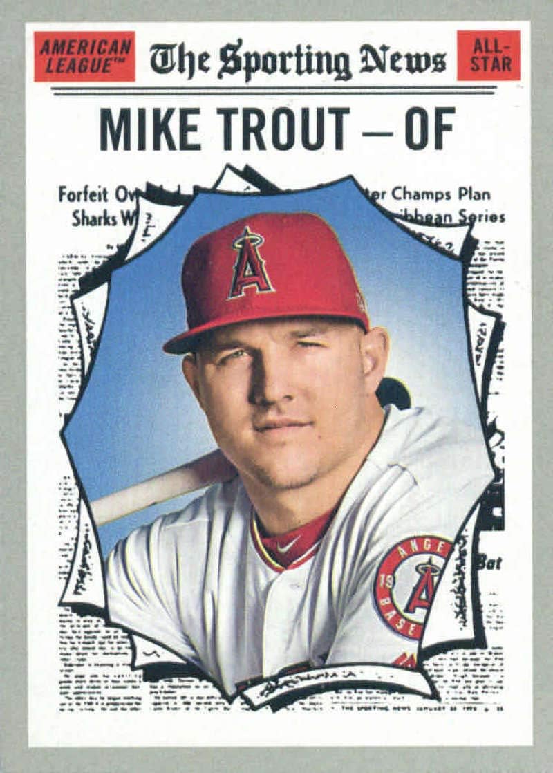 2019 Topps Heritage #357 Mike Trout Los Angeles Angels Baseball Card