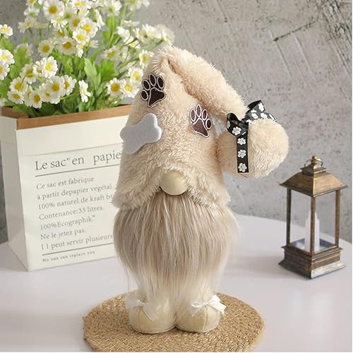 Miniatura 3 de 2 gnomos de peluche para perro, decoración para el hogar, hecha a mano, figuritas suecas Tomte, gnomos de patas y huesos para invierno, Navidad,