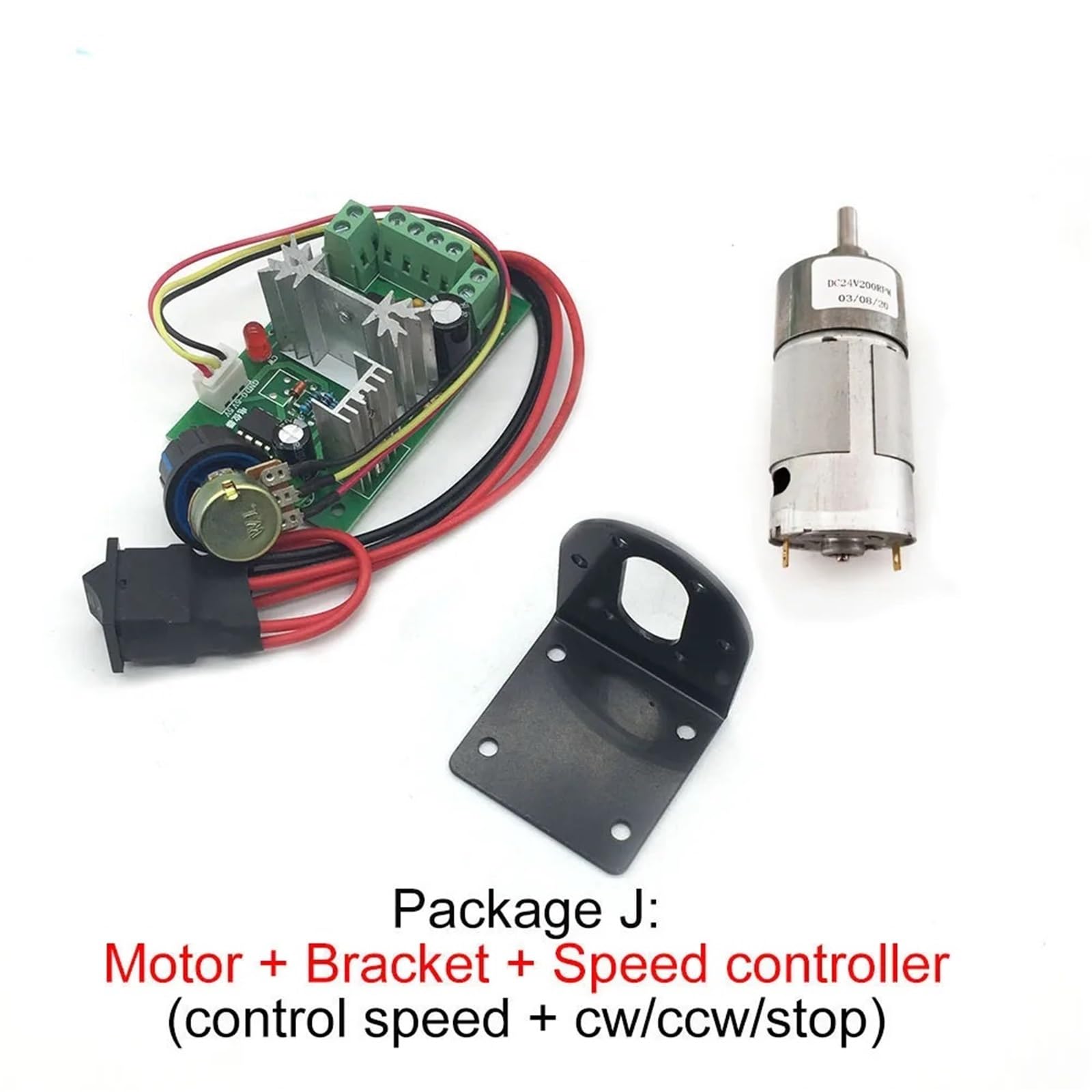 Motorreductor de CC de 12 V, Alta torsión, invertido, 24 voltios, 37 GB555, 6-800 RPM, minimotor eléctrico de Metal con Caja de Cambios.(Package A,6RPM_12V)