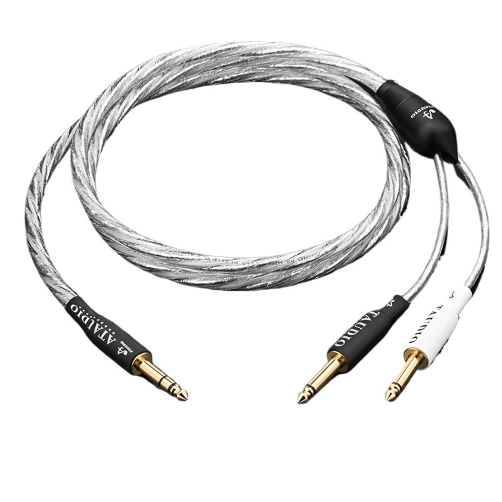 Cavo audio HiFi da 6,5 mm a doppio 6,5 mm 6,5 mm, con nucleo placcato argento 6N, cavo da 6,35 mm per amplificatori e altoparlanti Electronica (2 m)