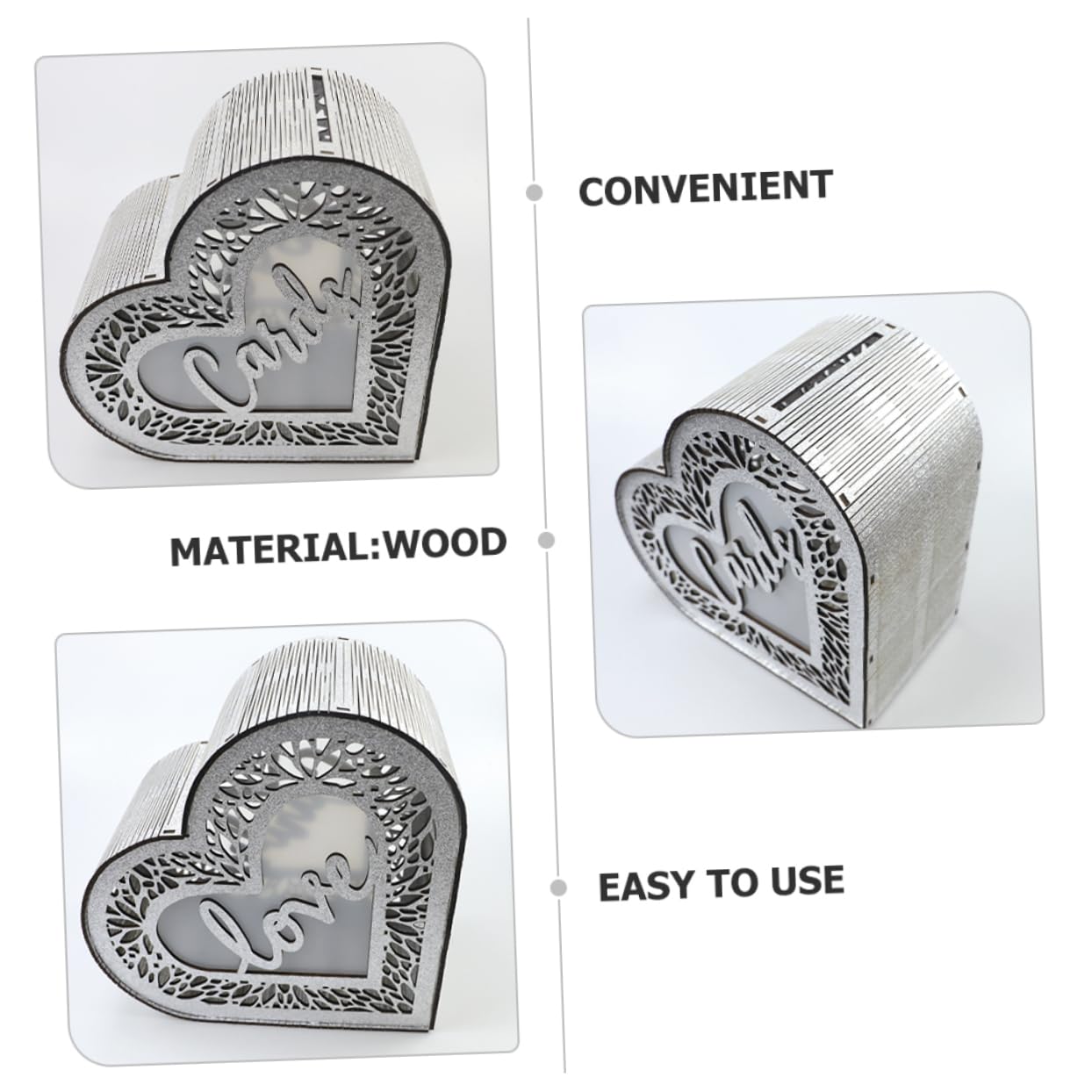 Scatola Decorativa A Forma Di Cuore in Legno Contenitore Per Biglietti Di Nozze E Anniversario Elegante E Personalizzabile