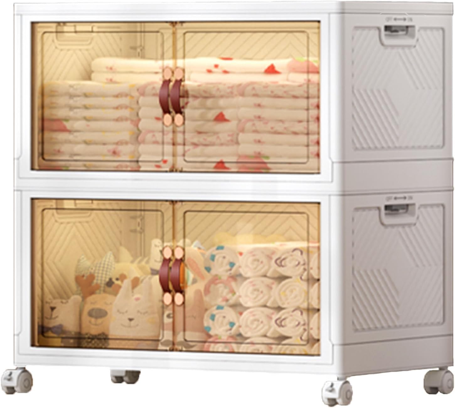 Bacs de rangement empilables pour le rangement à domicile, au bureau et à l'école avec roulettes