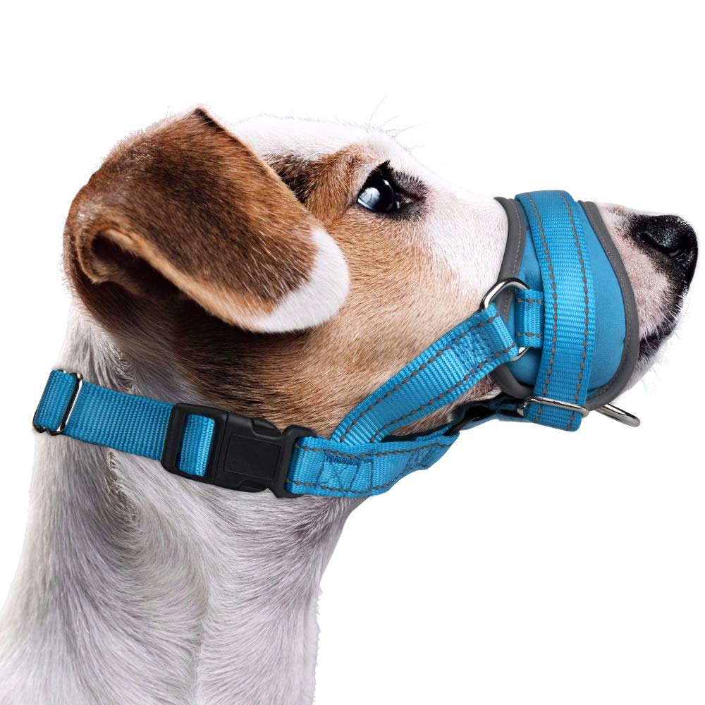 Nasjac Soft Nylon Muzzle for Dogs - Adjustable Dog Mouth Guard, Prevent Biting & Barking, Durable Small to Large Sizes