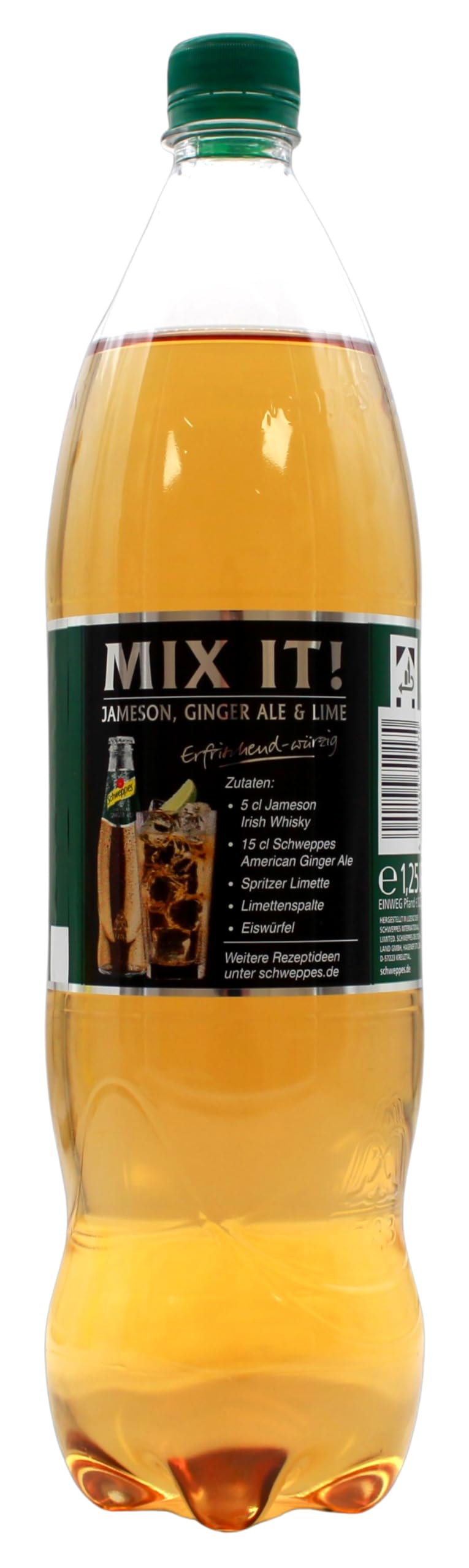Schweppes American Ginger Ale, 12er Pack (12 x 1,25 l) EINWEG