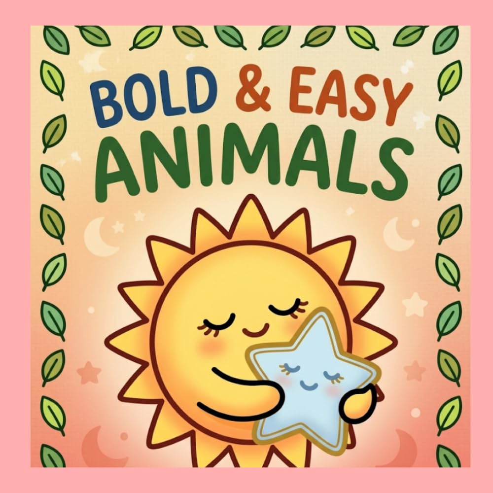 Bold and Easy Animals: A cozy coloring book