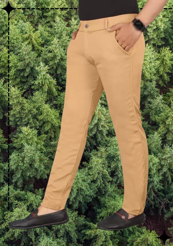 Image of Men's Slim Fit Casual Chinos Pants Stretch Cotton Trousers with Flat Front, Comfortable Everyday TS K023 Parent